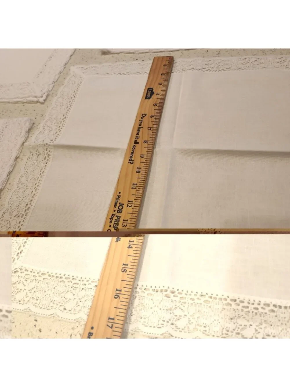 Vintage Set of 4 White Dinner Napkins Embroidered Crocheted 17x17